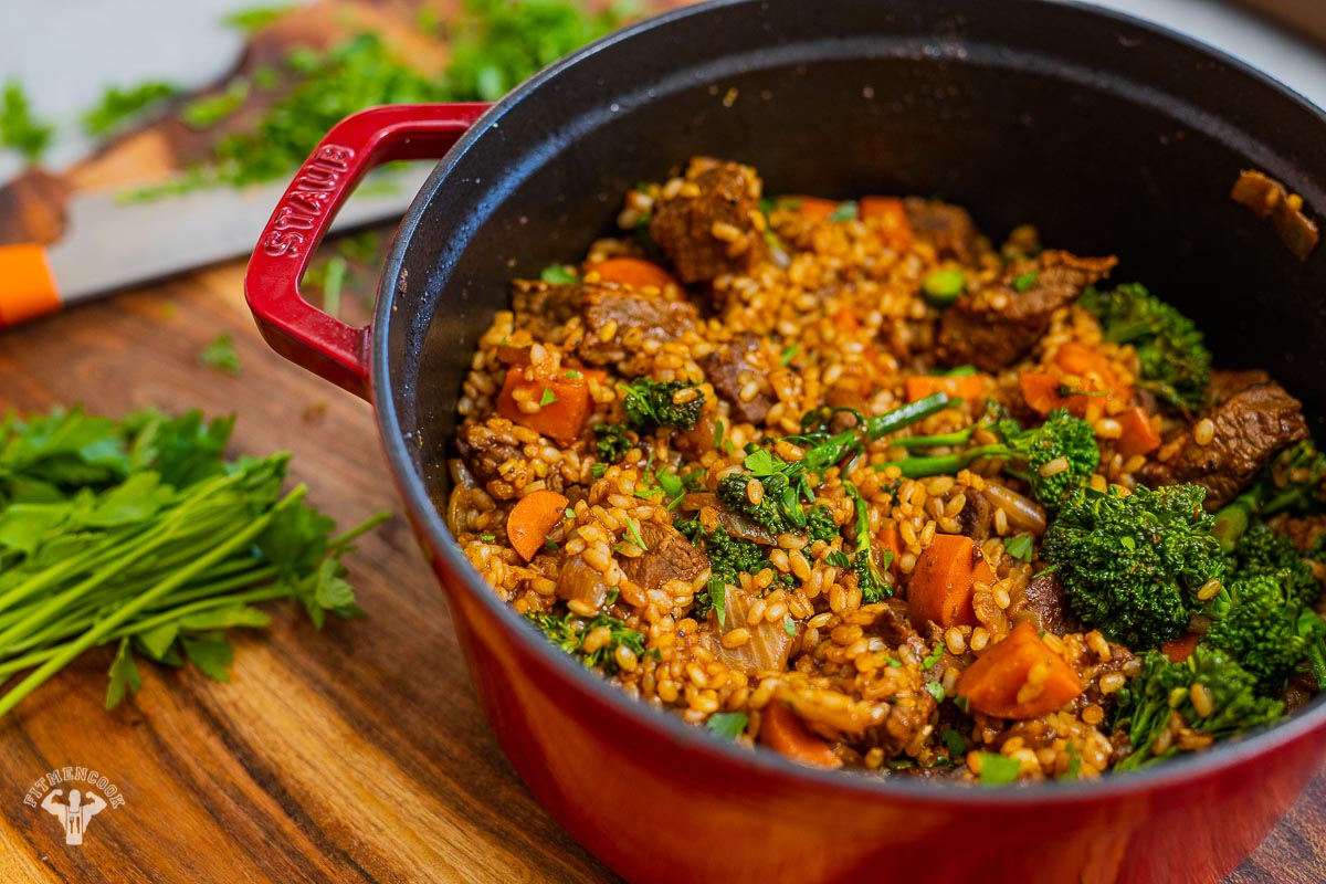 Lean Beef & Brown Rice Pilaf