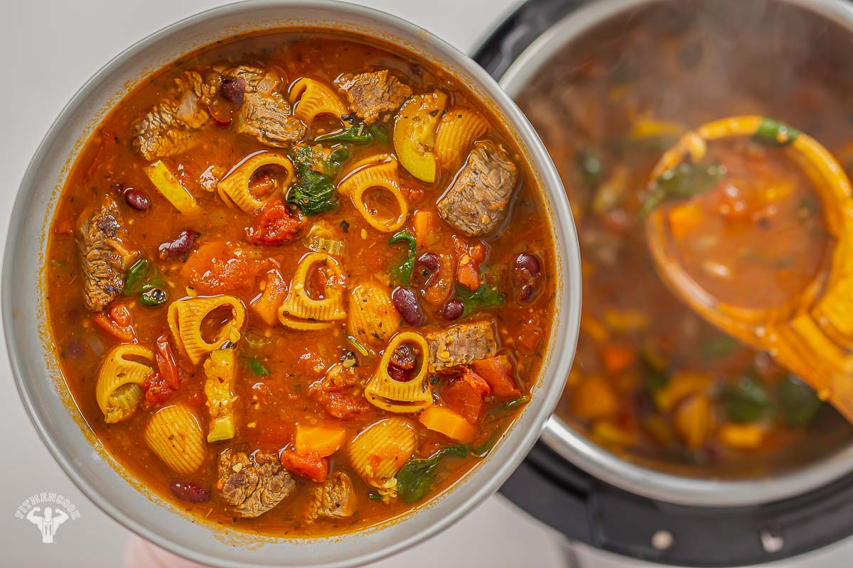 Instant Pot Beef & Veggie Minestrone