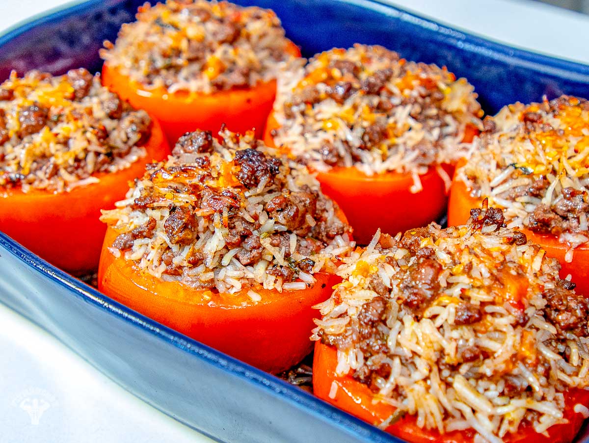 Mediterranean Beef & Lamb Stuffed Tomatoes
