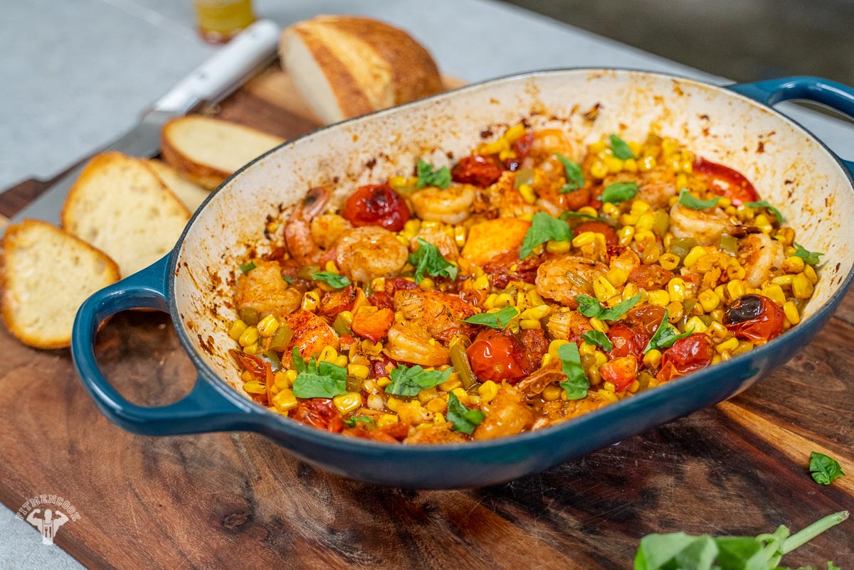 25-Minute Cajun Shrimp, Corn & Tomato